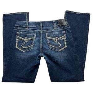 Silver Jeans Suki Mid Slim Boot Fluid Denim Pants Womens 31x31 Faux Flap Pockets